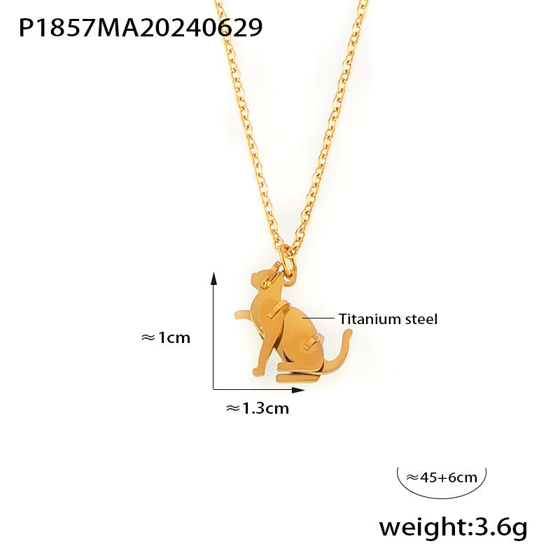 Wind Light Luxury Titanium Steel Animal Ornaments Necklaces