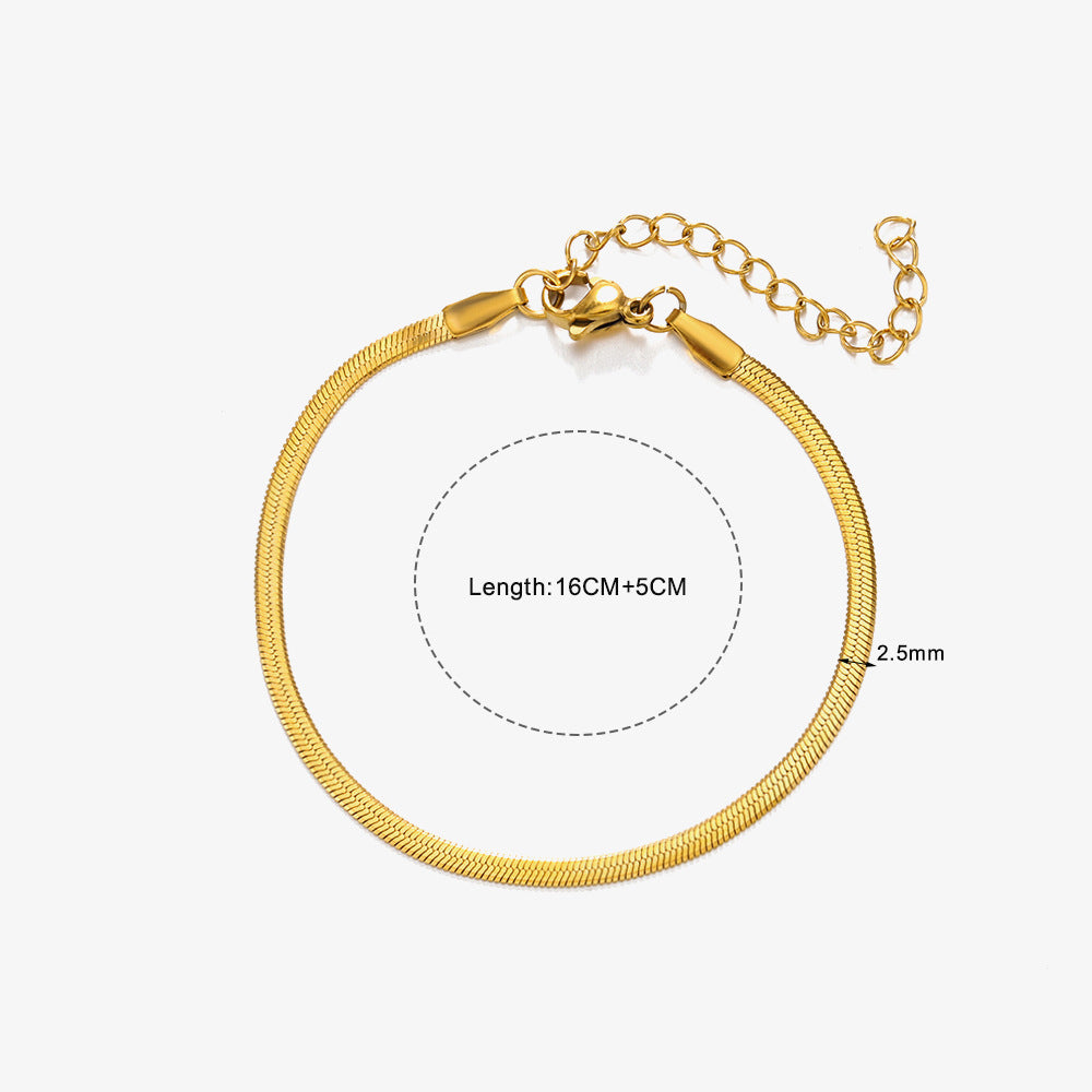 Popular Simplicity Basic Style Snake Bone Bracelets