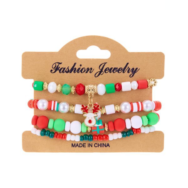 Christmas Day Colorful Acrylic Diamond Snowflake Bracelets