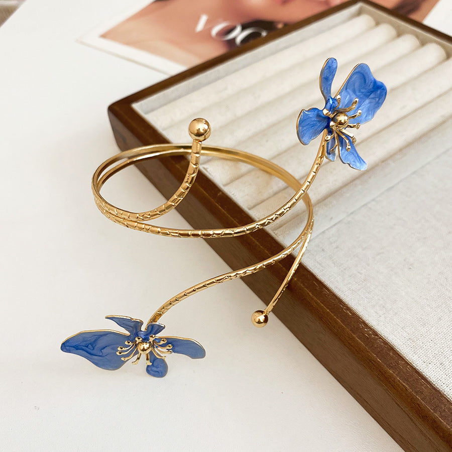 Retro Glaze Flowers Open Armband Color Design Bracelet