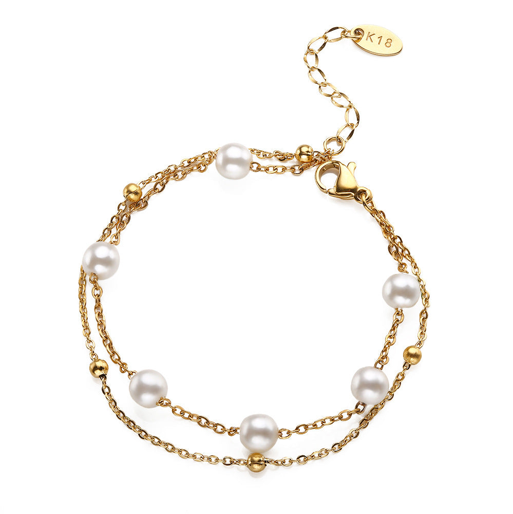 Women's Lot Personalized Gold-plated Pearl Korean Fashion Bracelets