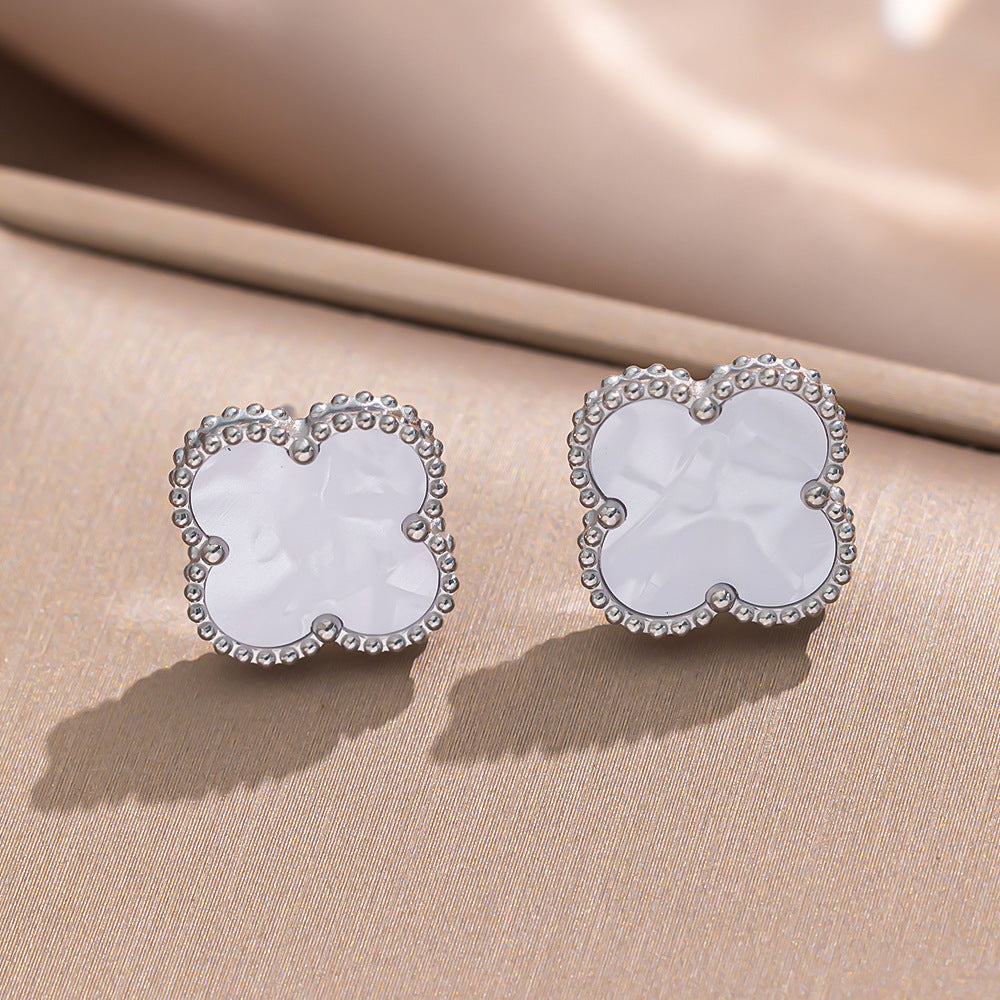 Four-leaf Clover Titanium Steel Ear Female Earrings