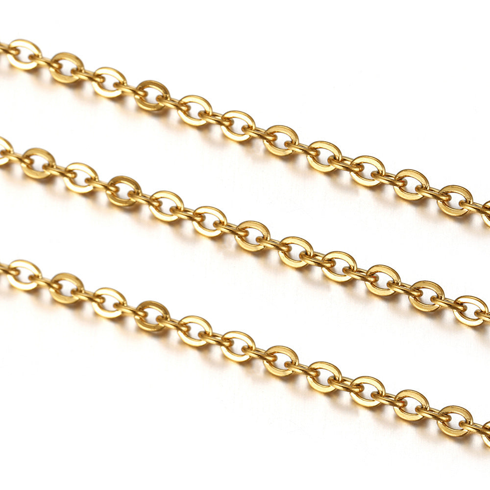 Stainless Steel Gold-plated Sier-plated Flat Chain Necklaces