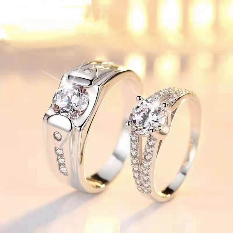 Women's & Men's Wedding Diamond Pair Get Girlfriends Birthday Rings
