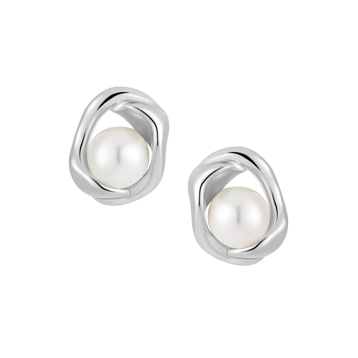 Light Luxury Temperament Inlaid Pearl Sterling Earrings