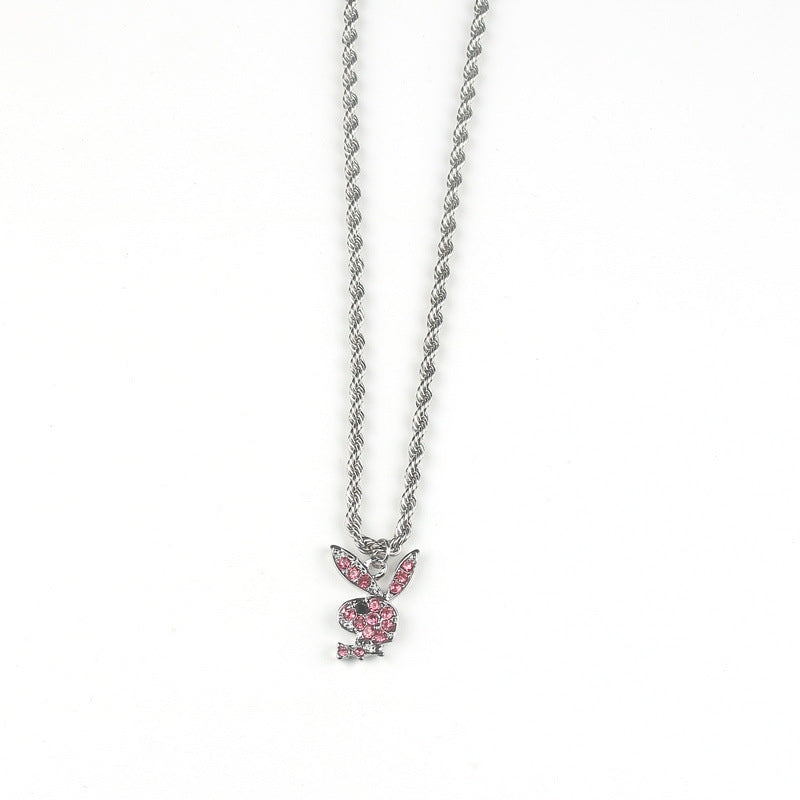 Women's Super Light Luxury Diamond Rabbit Graceful Sweater Chain Necklaces