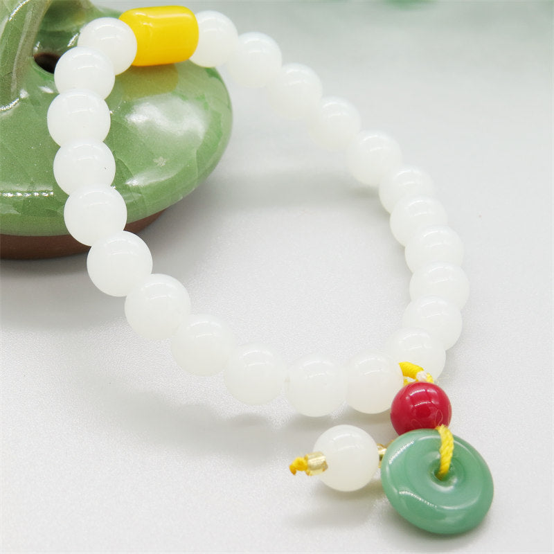 Streaming Welfare Drainage Gift White Jade Bracelets