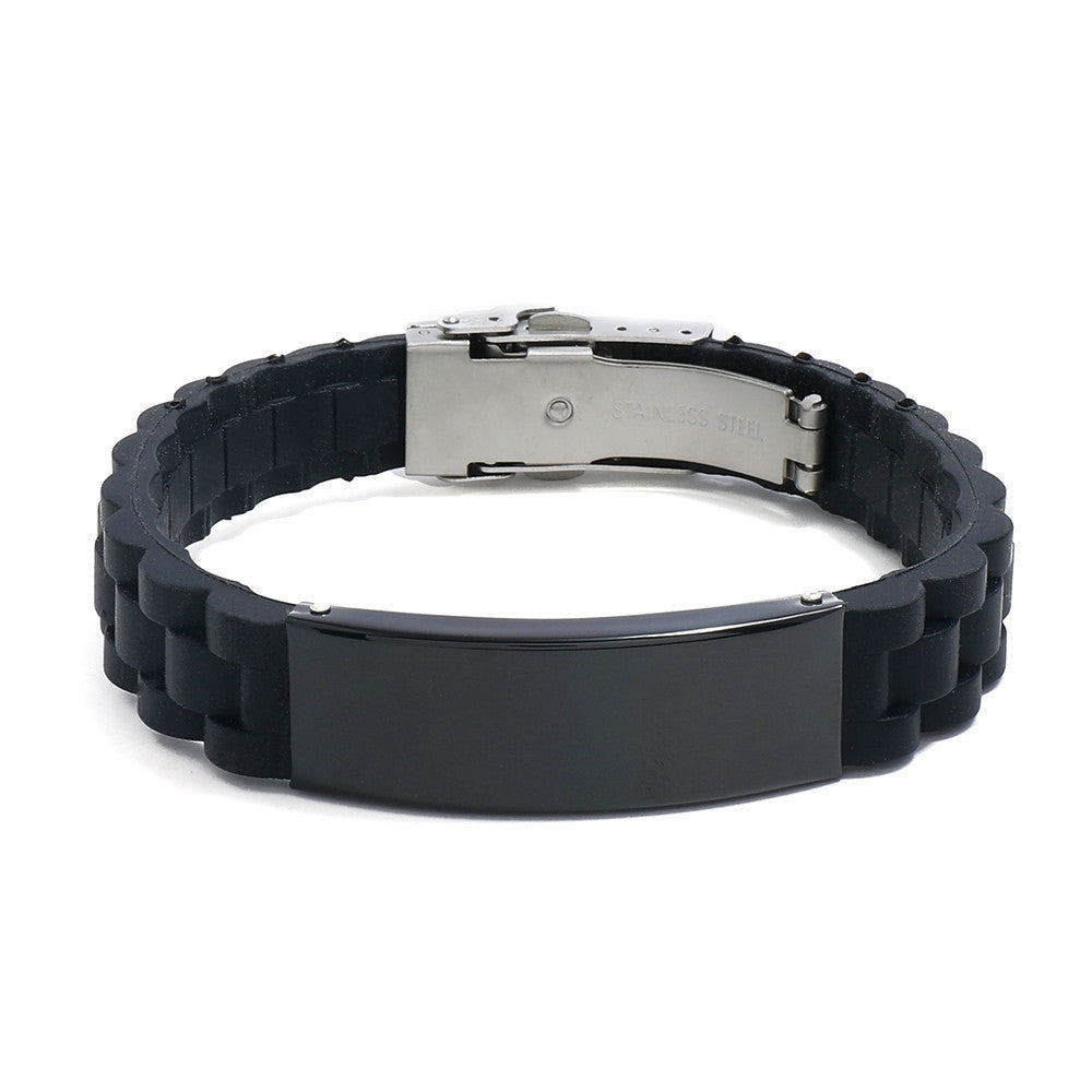 Men's Silica Gel Fashion Titanium Steel Accessories Stainless Bracelets