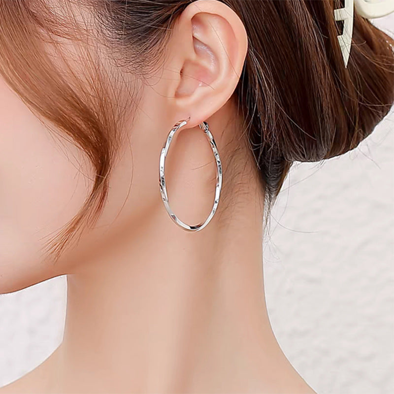 Exaggerated Diamond Lace Korean Style Ear Rings