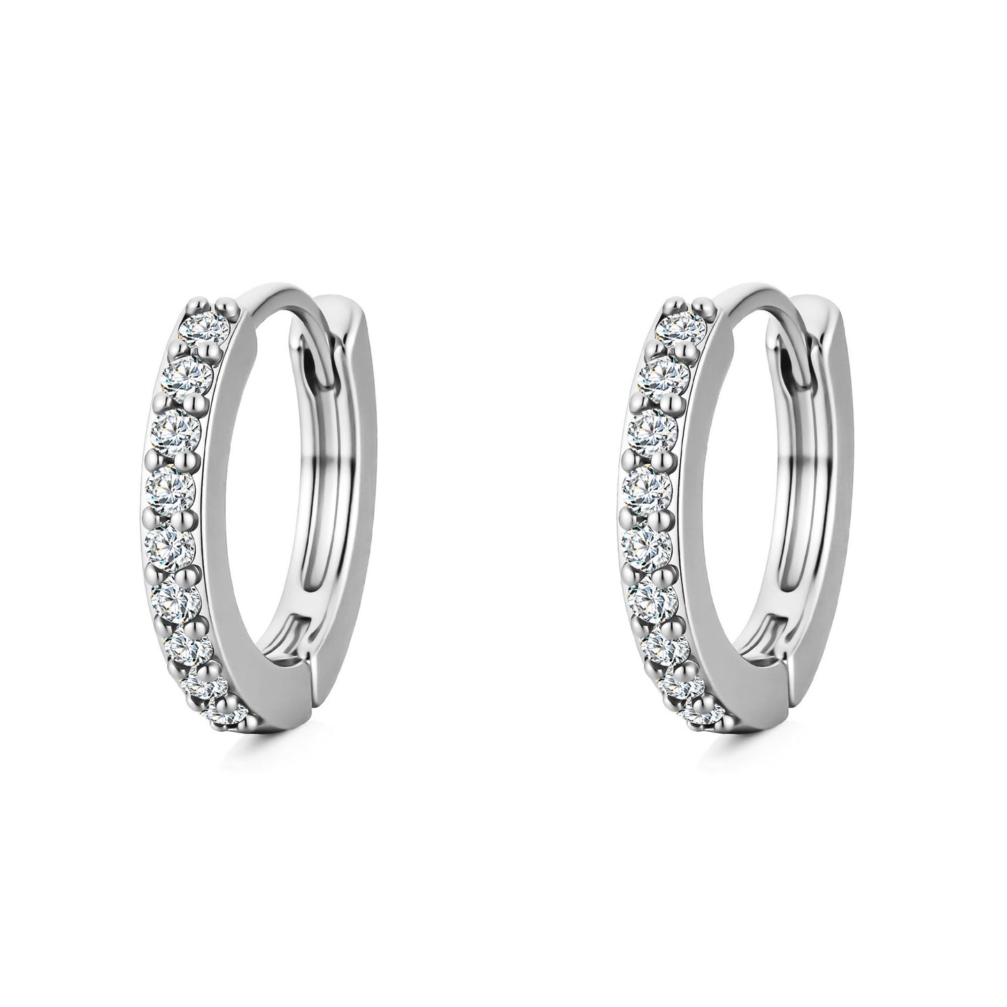 Circle Diamond Zircon Light Luxury Ear Stud Earrings