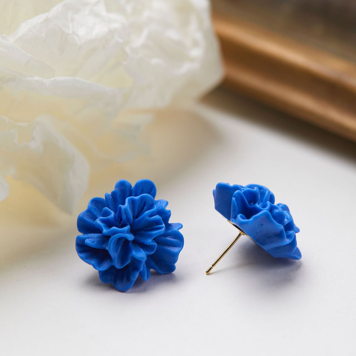 Pleated Flower Personalized Female Fashion Style High Sense Earrings