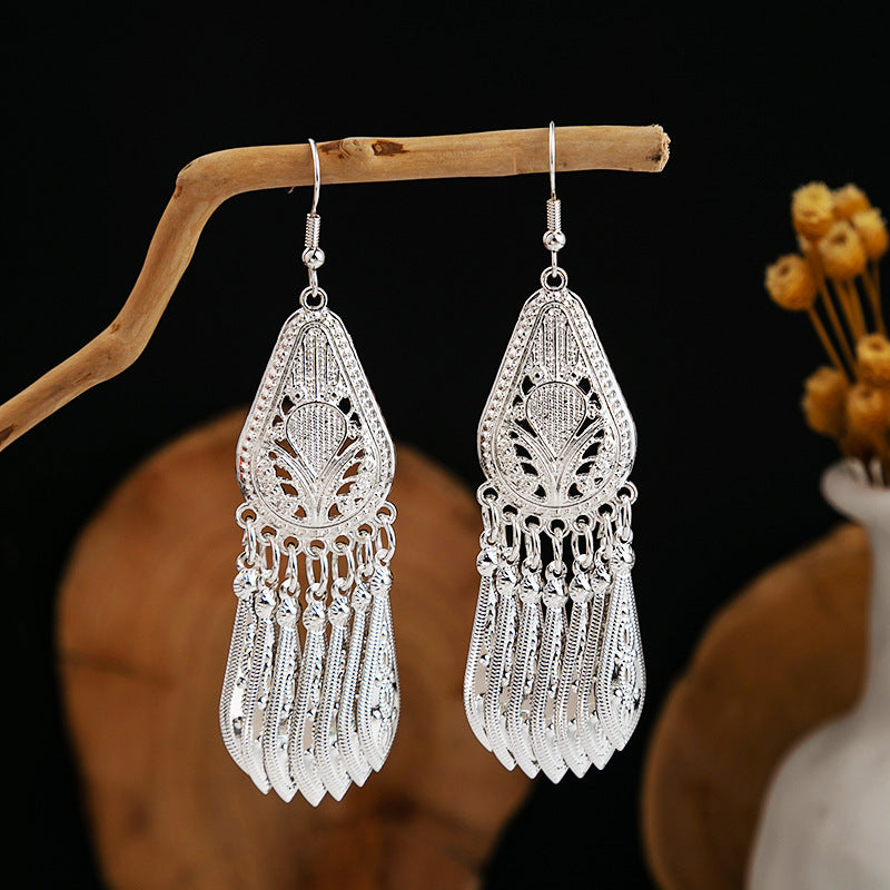 Sier Family Minority Ethnic Style Tourist Attractions Earrings