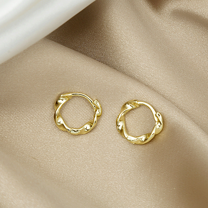 Circle Style Small Exquisite Advanced Design Earrings