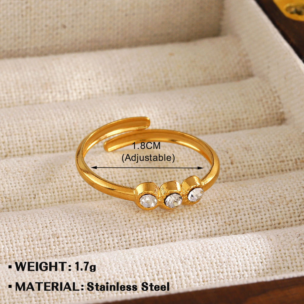 Stainless Steel Simple Diamond Inlaid Female Personalized Hip Rings