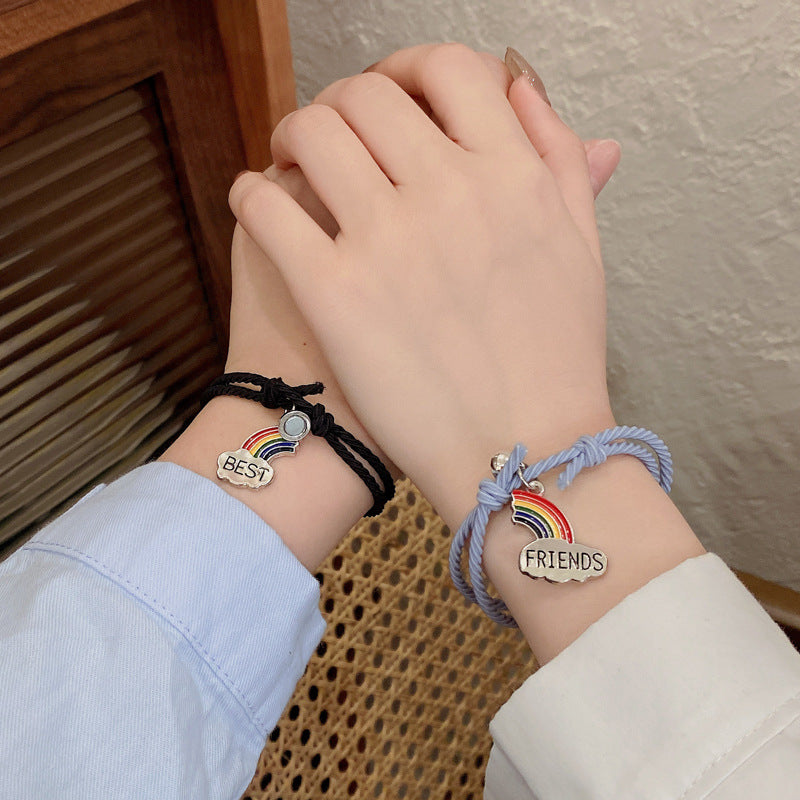 Women's & Men's Astronaut Couple Spaceman Magnet Suction Minimalist Bracelets