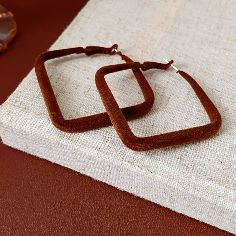 Sier Geometric Niche Design Elegant High-grade Earrings