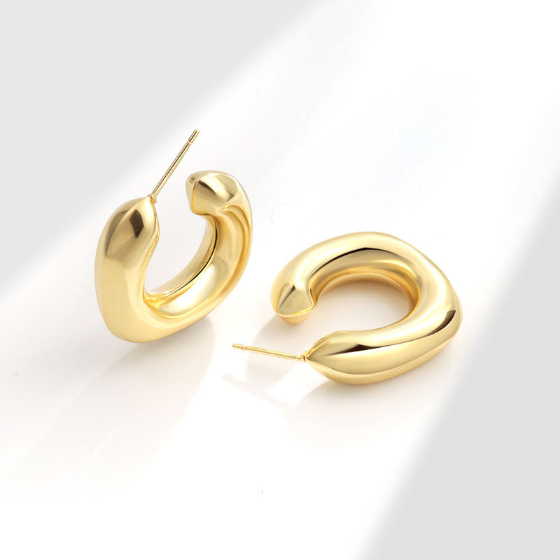 Shaped Tube Exaggerated Style Light Luxury Fashion Simple Niche Earrings