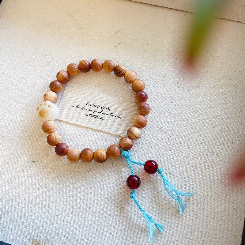 Women's & Men's Retro Ethnic Style Agate Ox Bone Rosary Bracelet