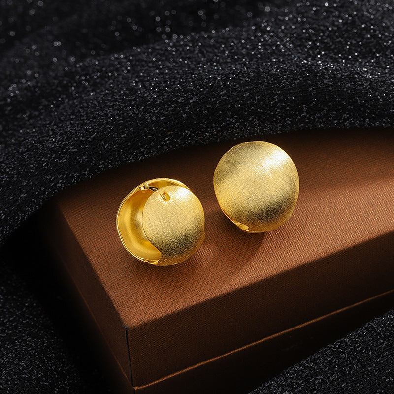 Women's Sier Brushed Ball Elegance Retro High-grade Rings