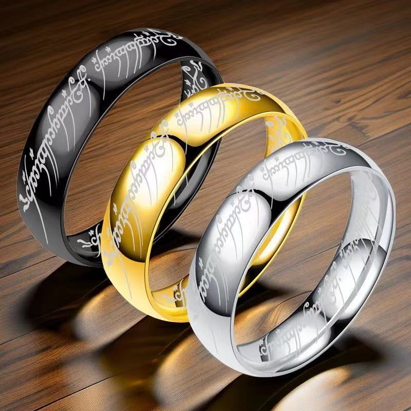 Women's & Men's Fashion Magic Lettering Titanium Design Feeling Rings