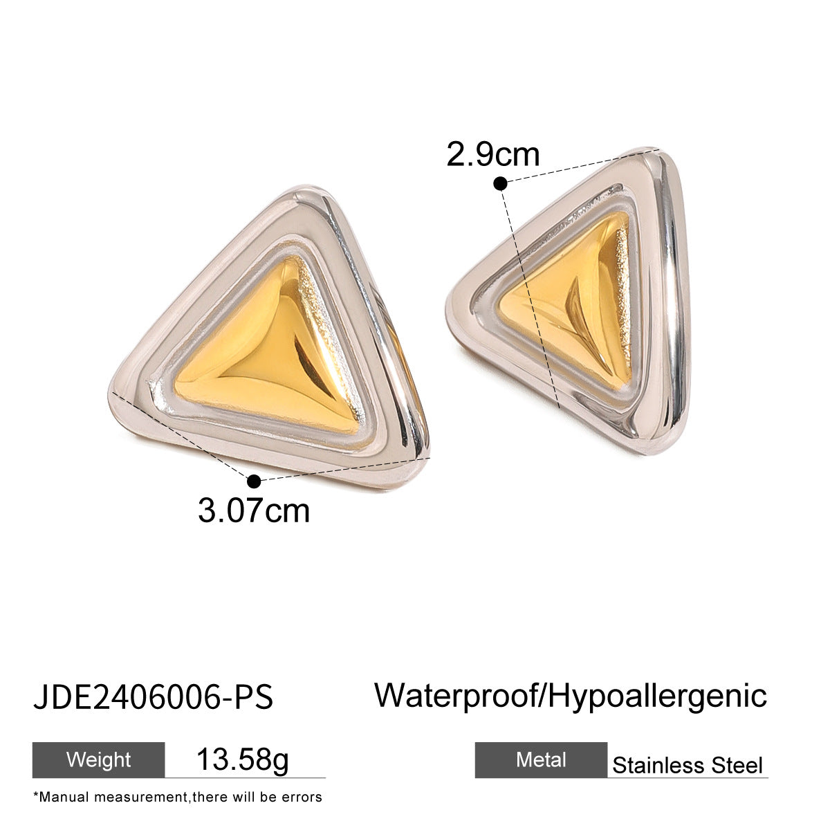 Stainless Steel Geometric Contrast Color High-grade Earrings