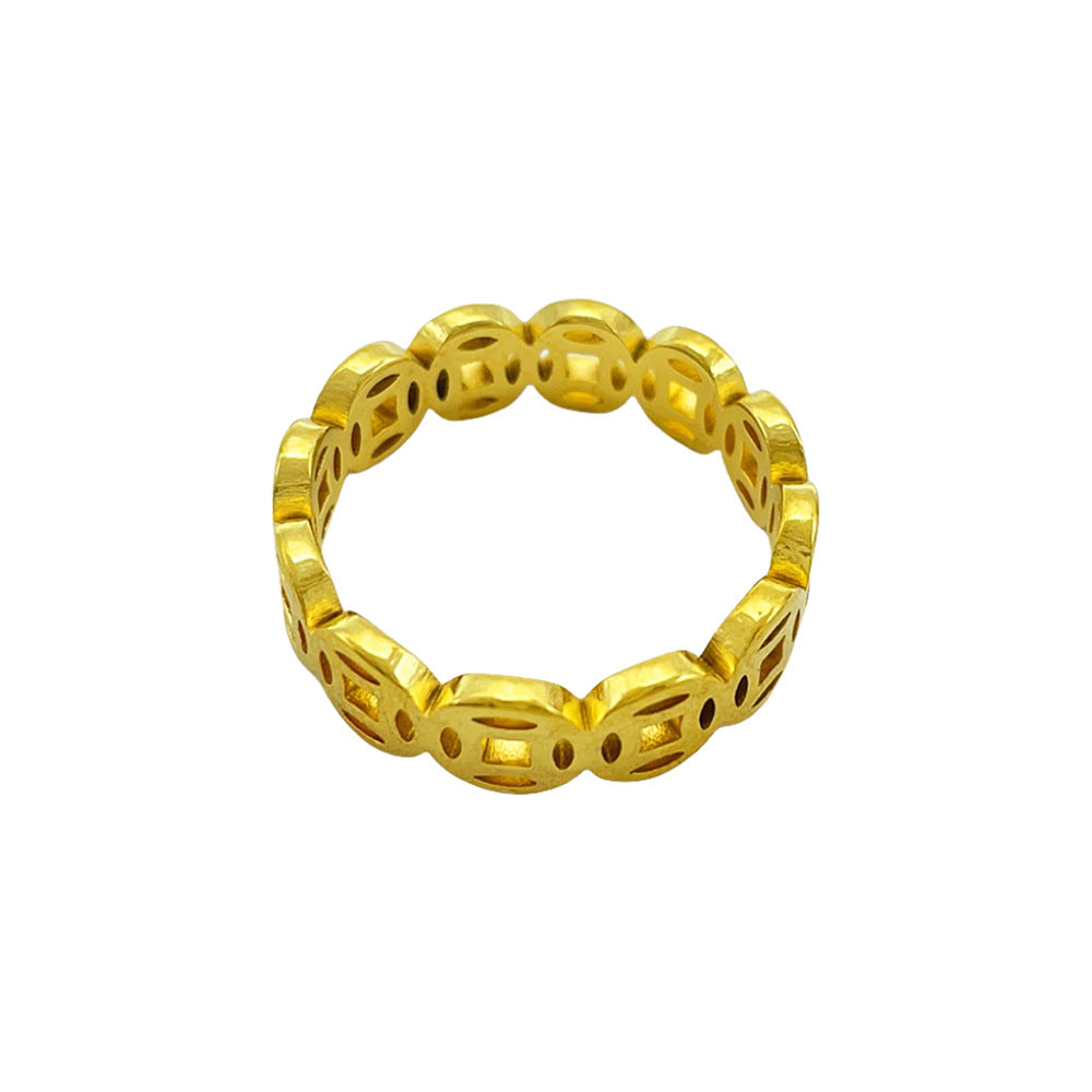 Hollow Coin Fashion Metal Simplicity Temperament Wild Rings