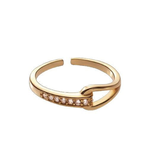 Rhinestone Intersection Open Female French Entry Rings