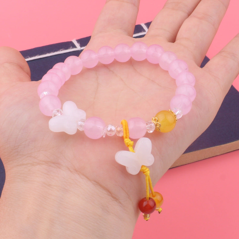 Candy Color Butterfly Beaded Female Imitation Bracelet