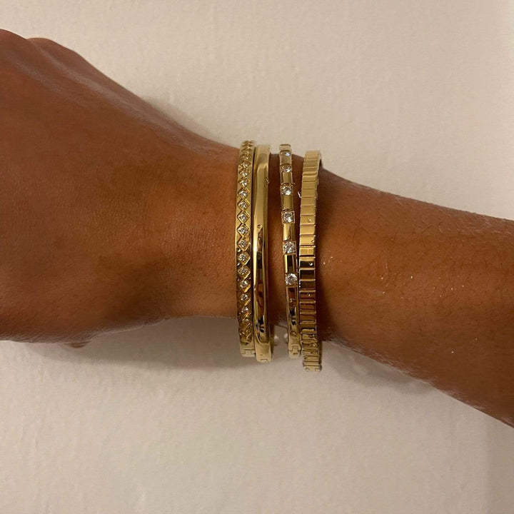 Titanium Steel Micro Inlaid Zircon Combined Bracelet