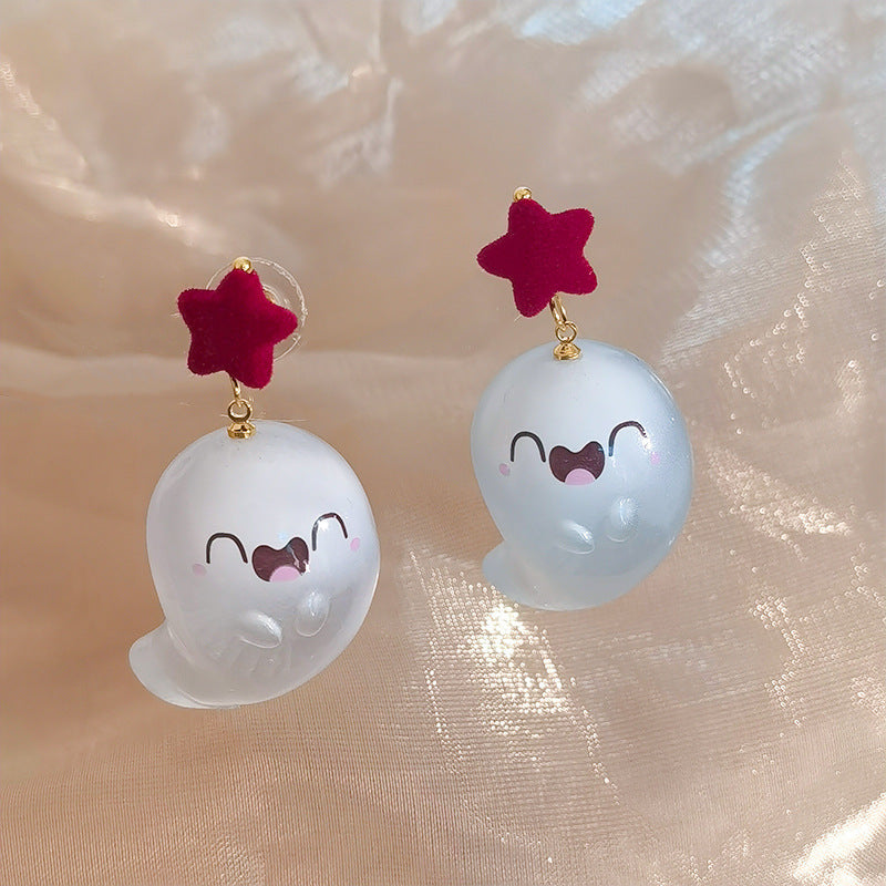 Black Bowknot Ghost Halloween Cute Christmas Earrings