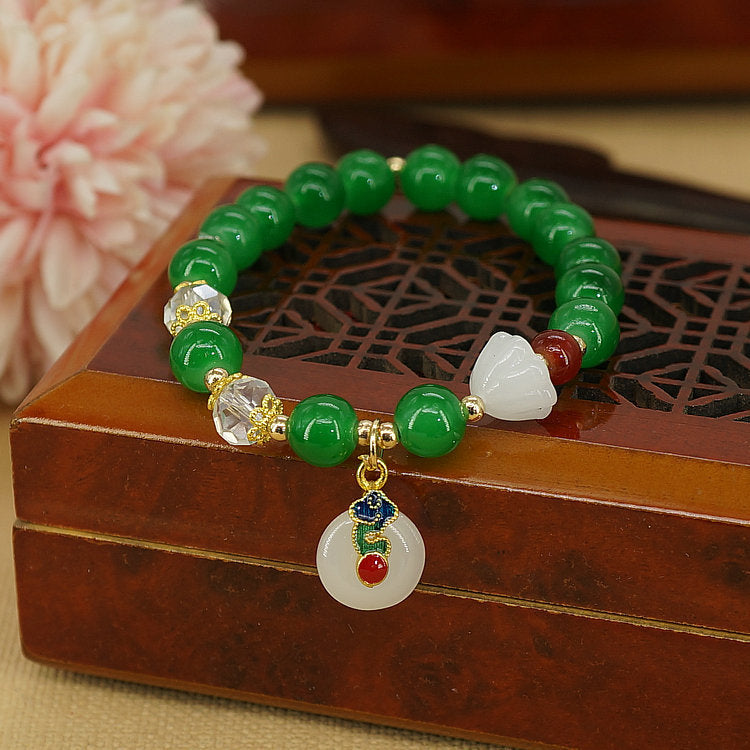 White Jade Safety Buckle Temperament Hand Bracelets