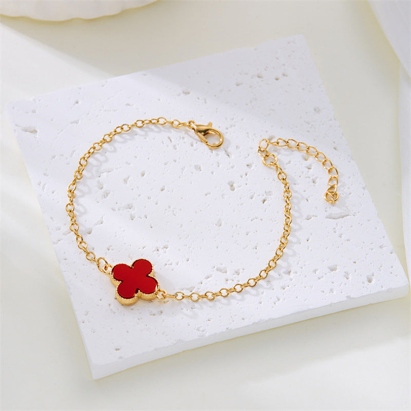 Four-leaf Clover Gold-plated Double-sided Fritillary Lucky Bracelets