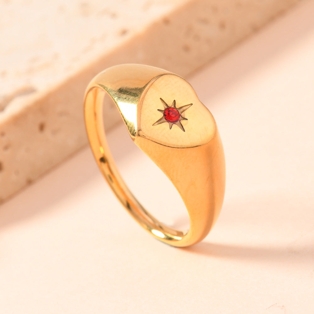 Fashion Diamond Inlaid Zirconium Light Luxury Design Gold Rings