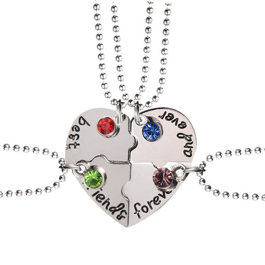 Pretty Fashion Letters Good Friends Heart-shaped Pendants