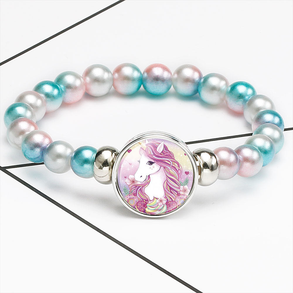 Children's Creative Cartoon Unicorn Telescopic Pegasus Rainbow Bracelets