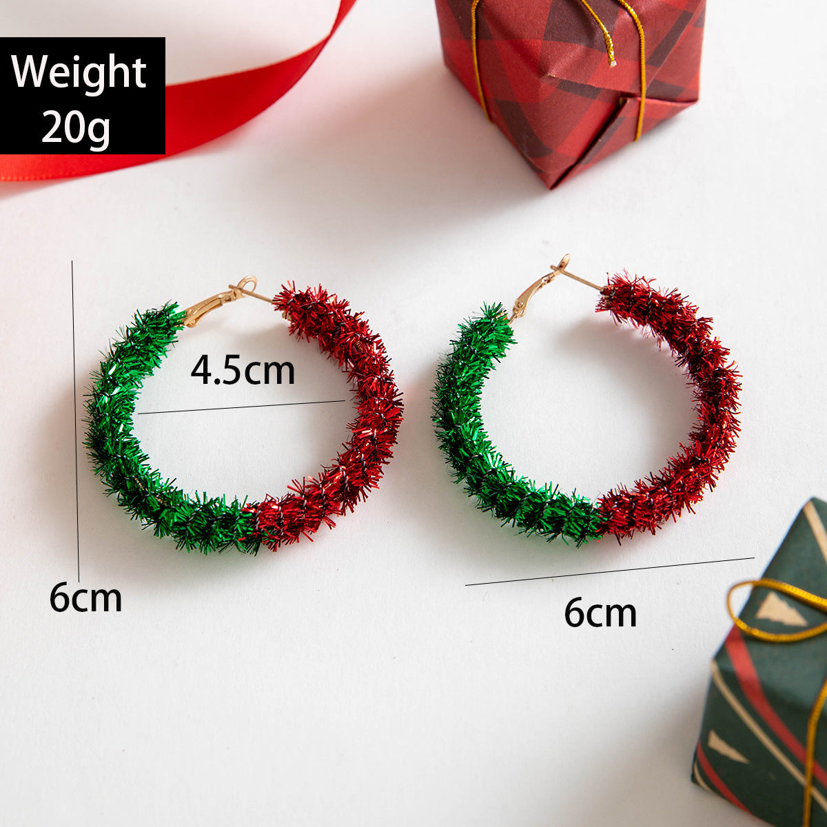 Women's Christmas Tree Bowknot Colorful Garland Unique Earrings