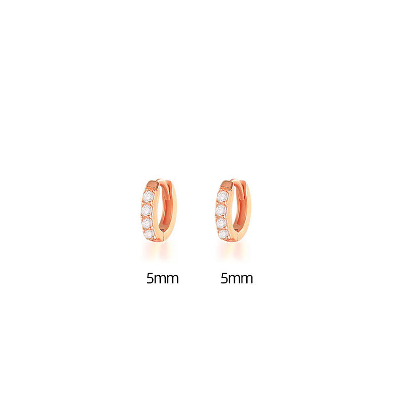 Women's Korean Style Simple Gang Drill Zircon Fresh Earrings