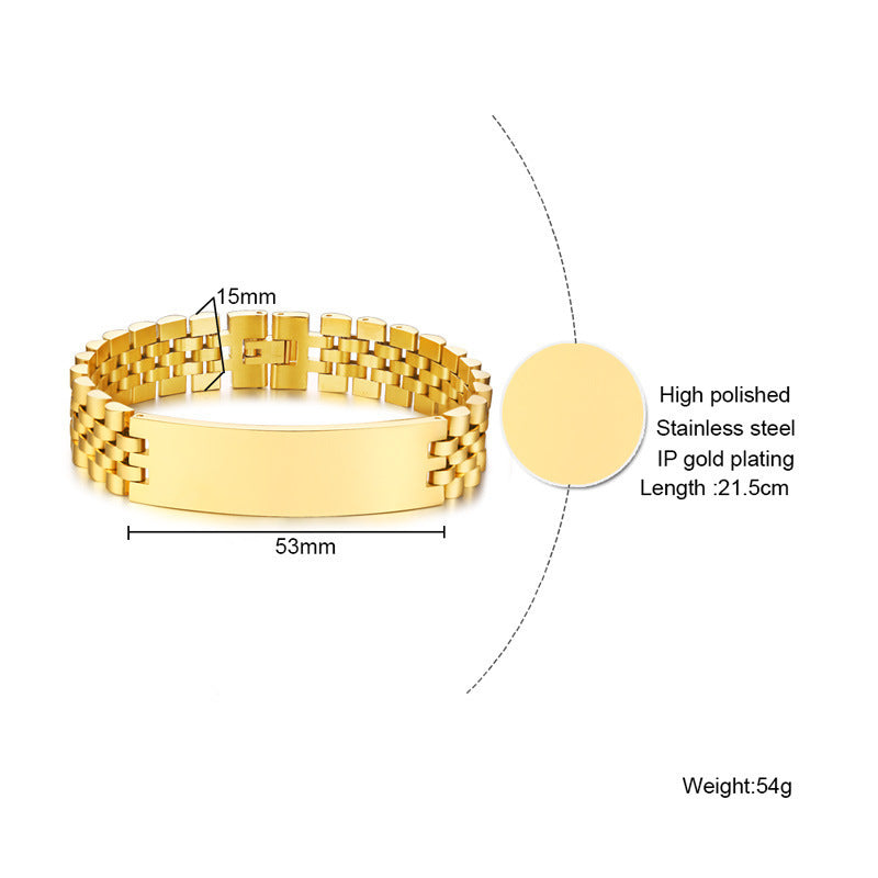 Men's Curved Sier For Male Gold Lettering Bracelets