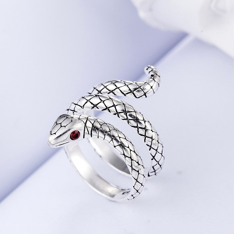 Open Snake Exaggerated Snake-shaped Punk Multiple Rings