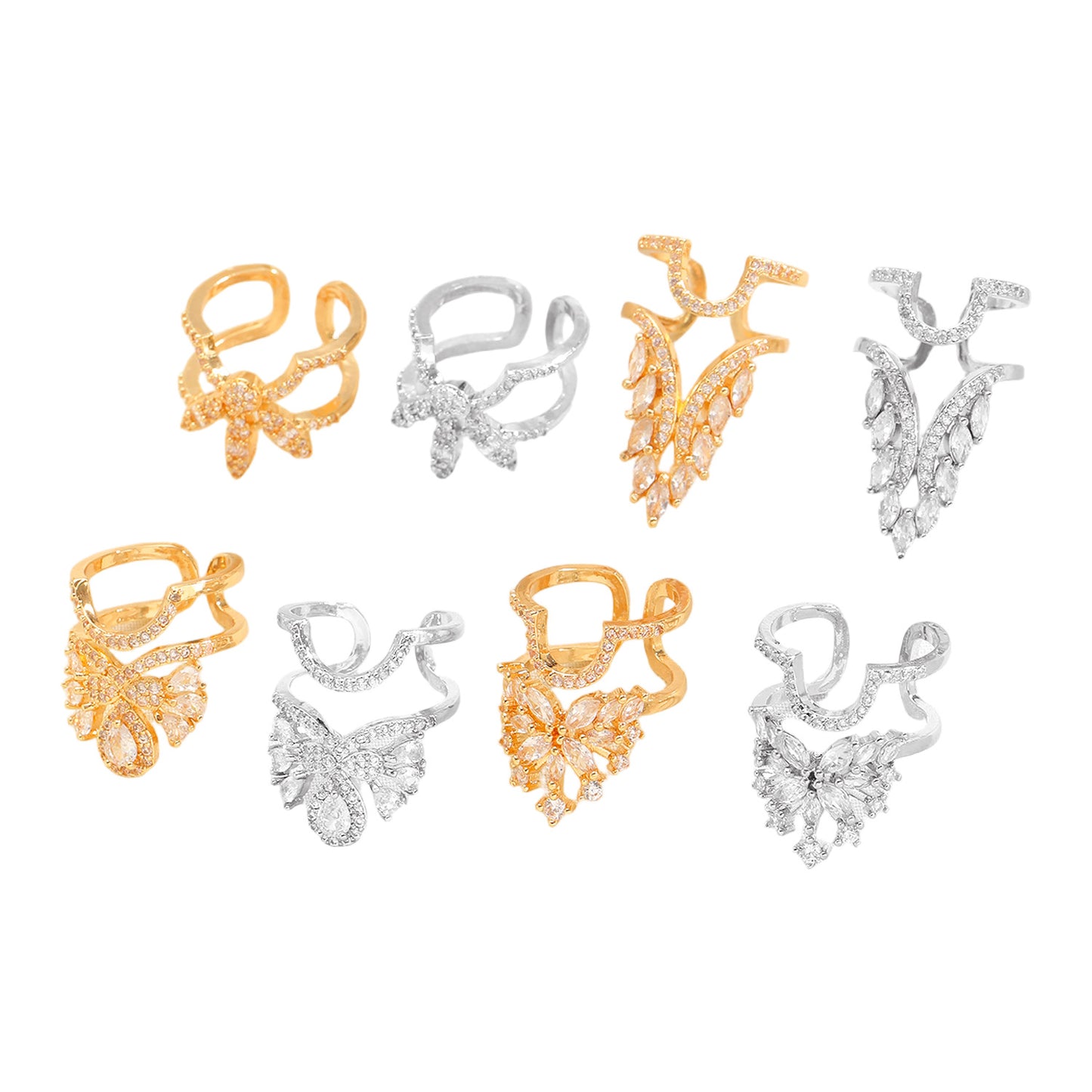Copper Inlaid Zircon Nail Female Graceful Rings