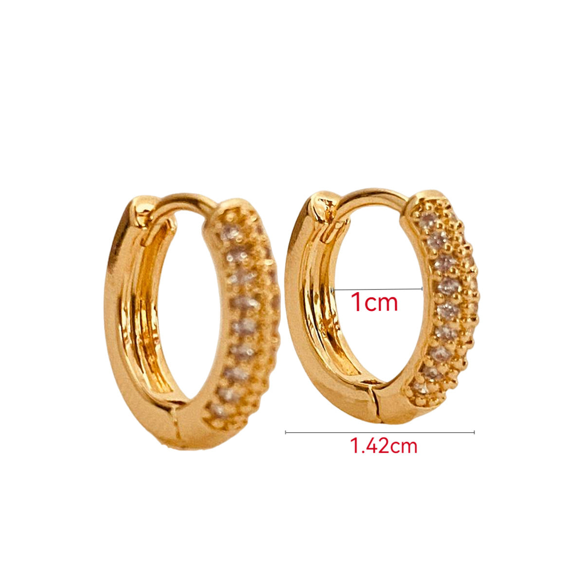 Surface Simple Copper Micro Inlaid Zircon Earrings