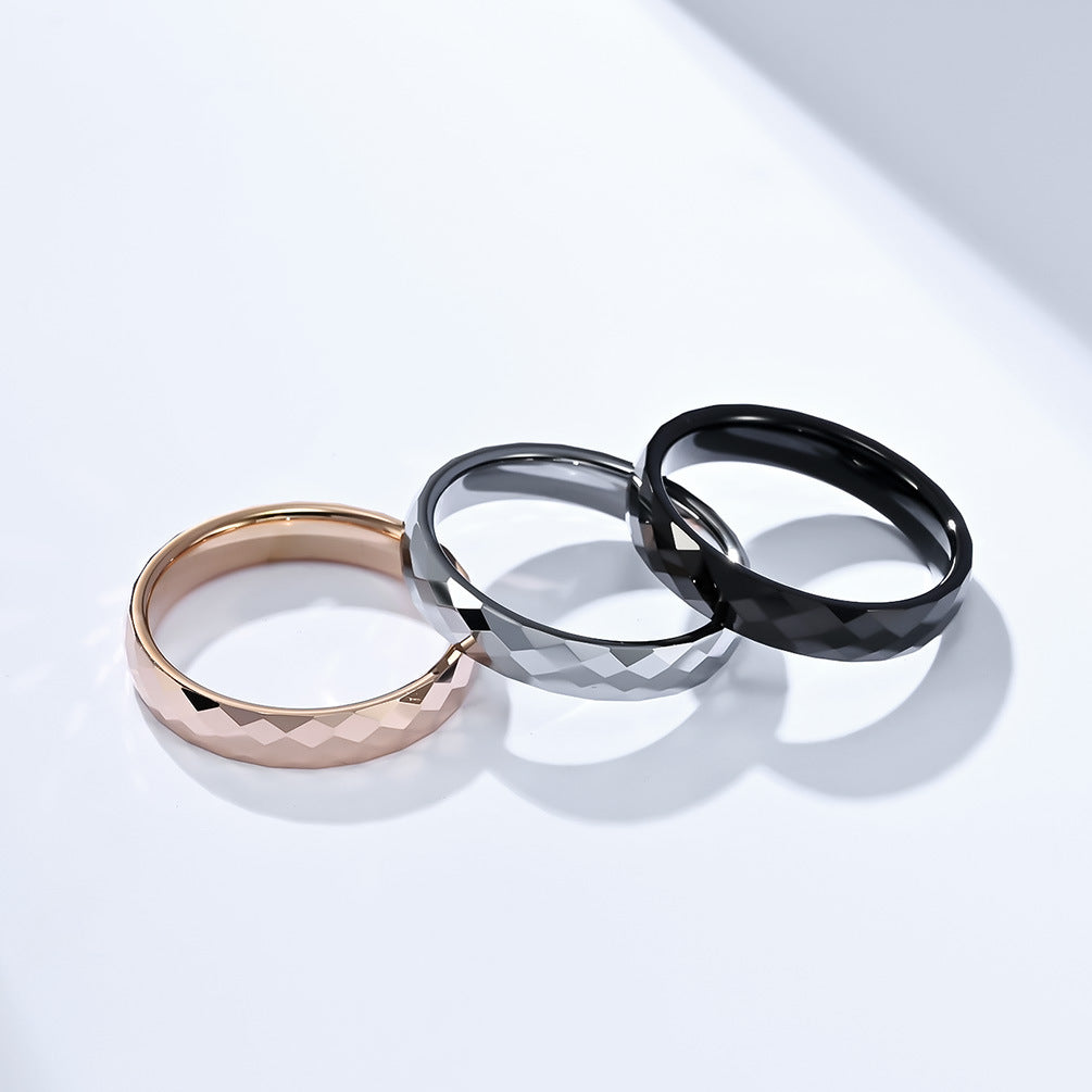 Cut Face Unisex Style Carbide Wedding Replace Rings