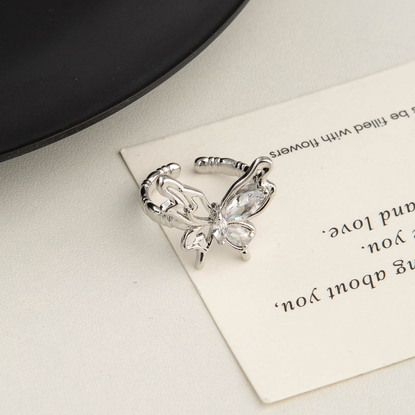 Zircon Starry Female Unique Refined Stylish Versatile Niche Opening Ring
