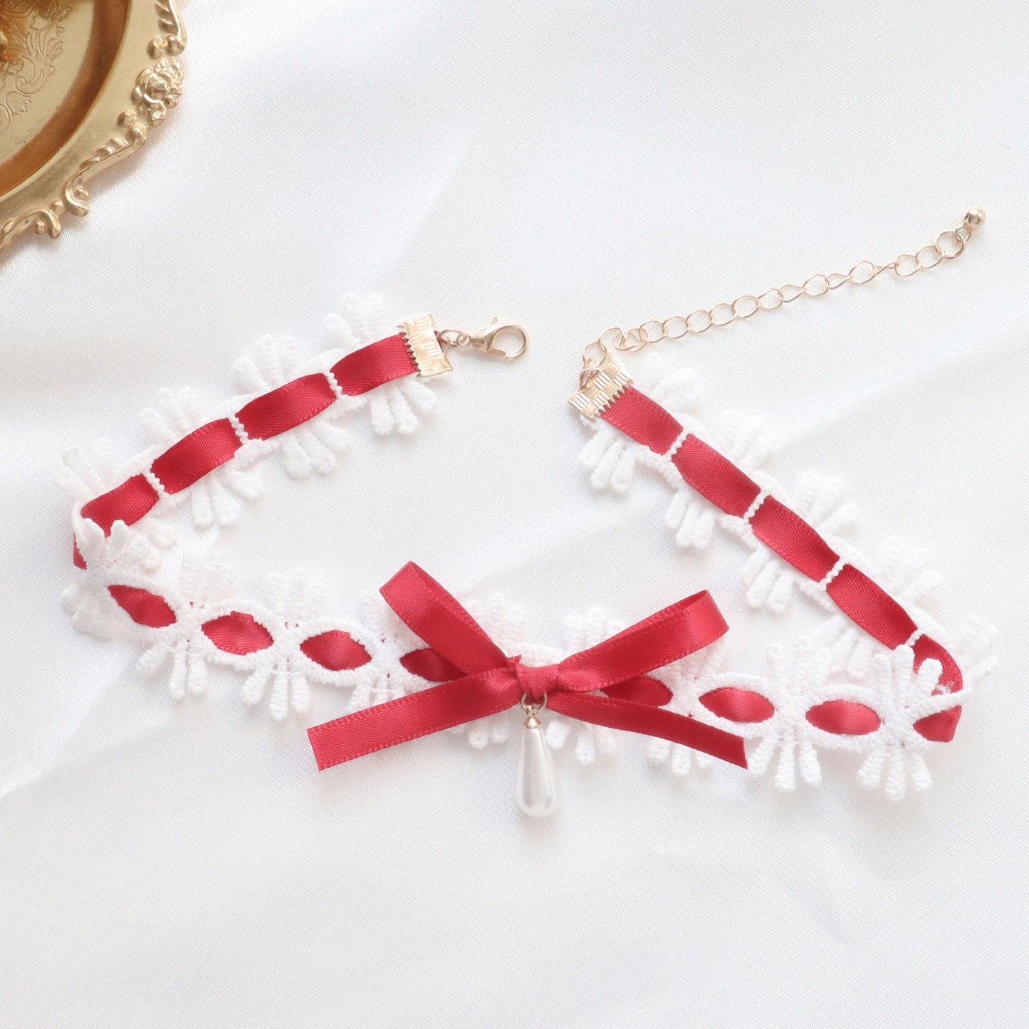 Lolita Ribbon White Lace Maid Clavicle Necklaces