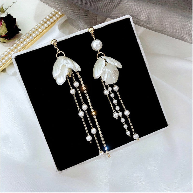 Needle Elegant Tassel Advanced Simple Thin Earrings