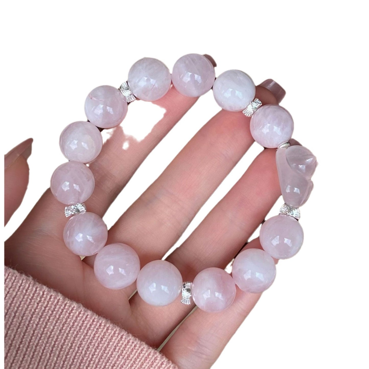 Fresh Fairy Style Pink Crystal Cat Cream Cold Feeling Bracelets