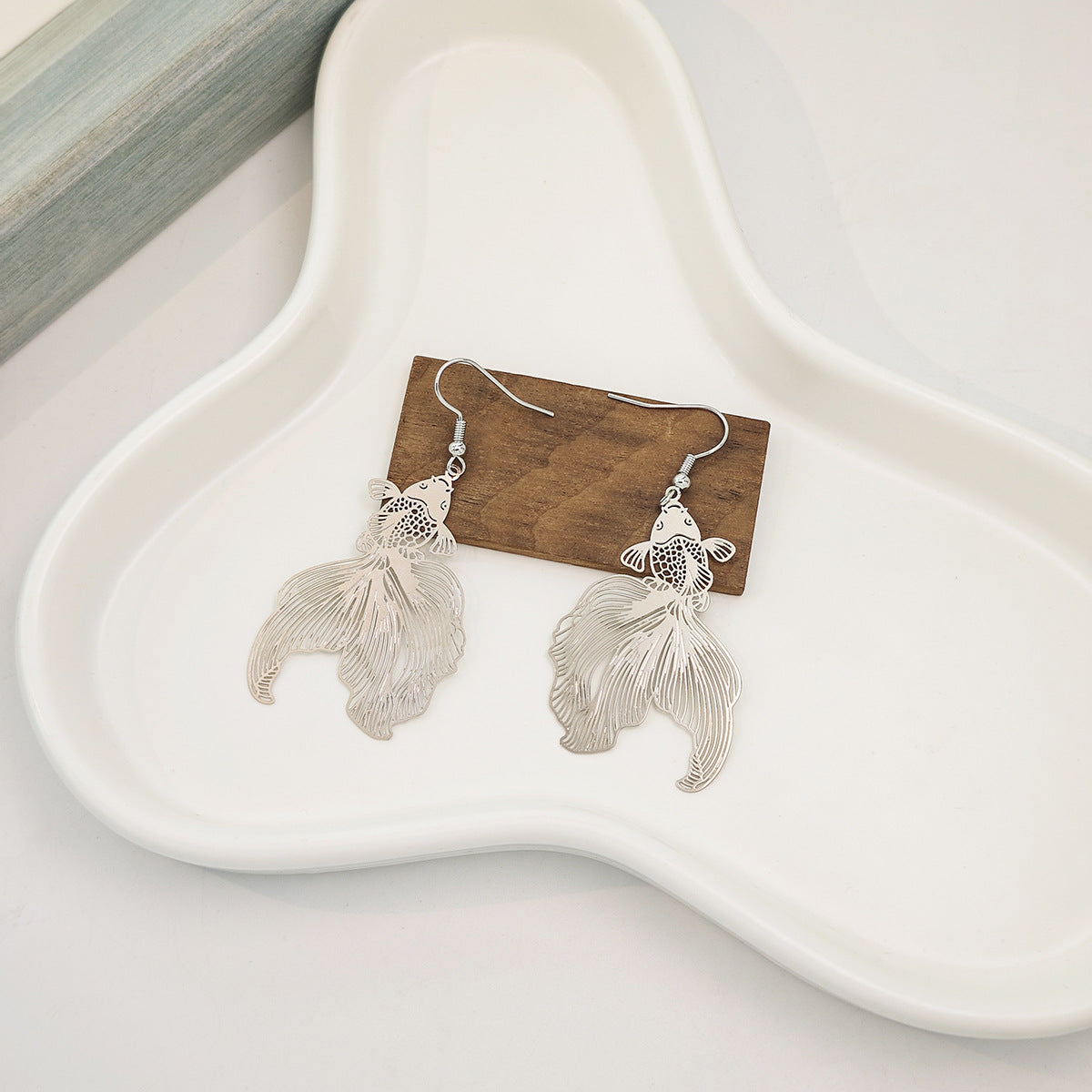 Women's Creative Double-sided Hollow Goldfish Exaggerated Paint Earrings