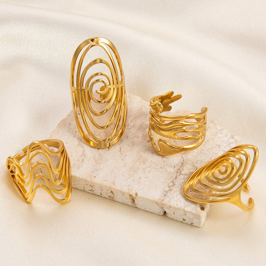 Oval Special Interest Light Luxury Exaggerated High-grade Rings