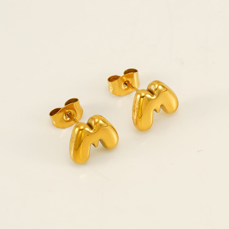 Women's Elegant Titanium Steel Stainless Gold-plated Mini Earrings