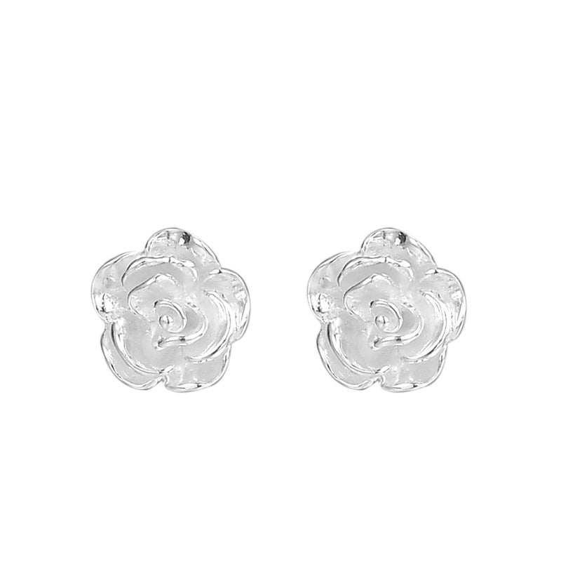 Women's Sier For Camellia Ear Hook Niche Earrings